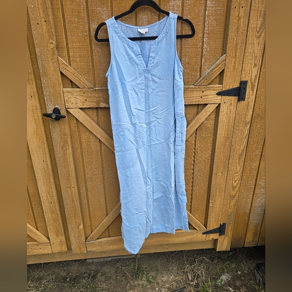 Denim Sleeveless Maxi Dress - Picture 1 of 4
